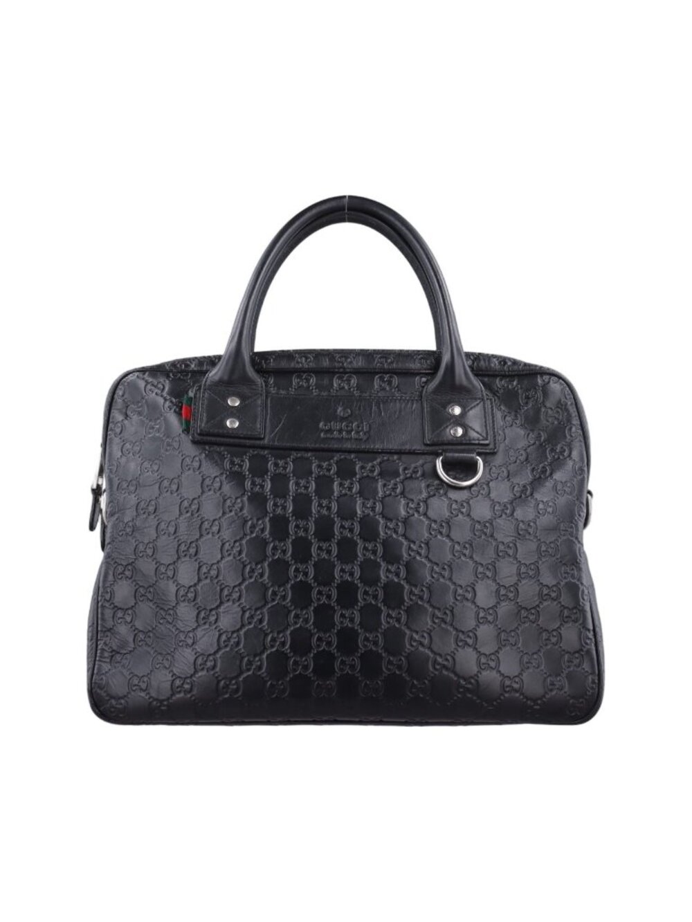 Gucci Guccissima Briefcase Business Black Leather